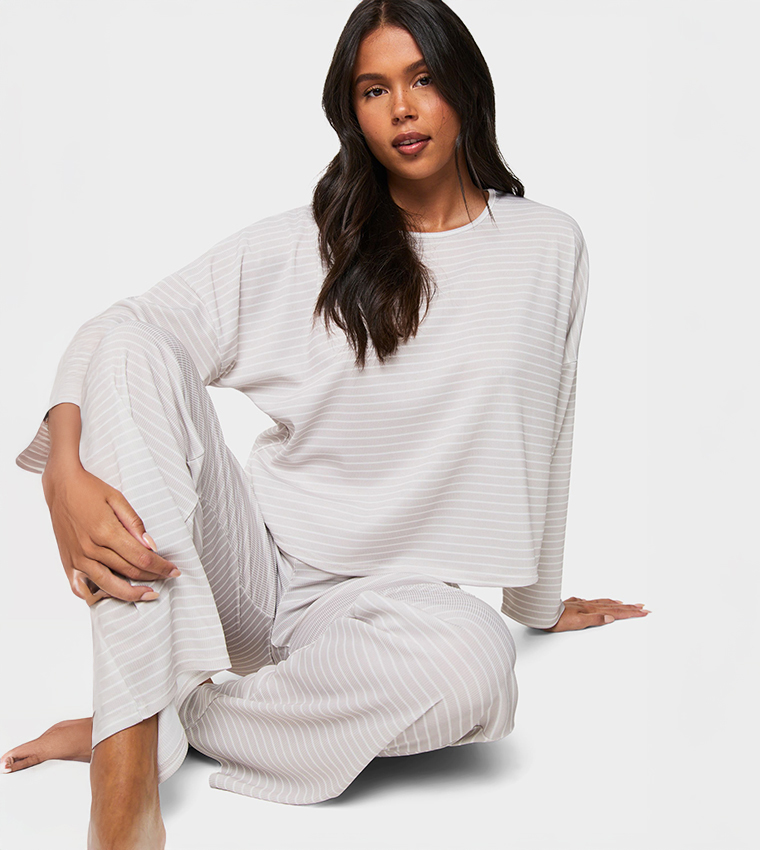 Striped Long Sleeves Pajama Set
