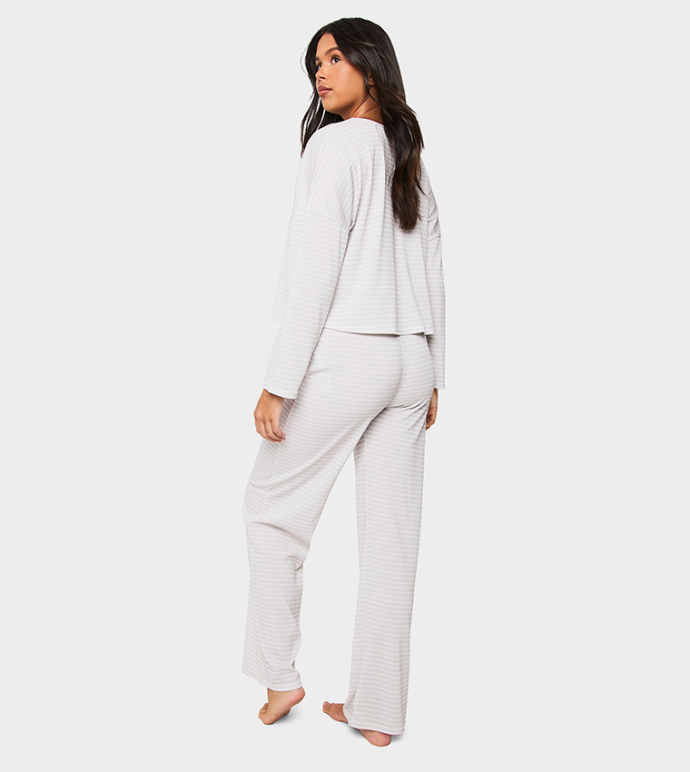Striped Long Sleeves Pajama Set