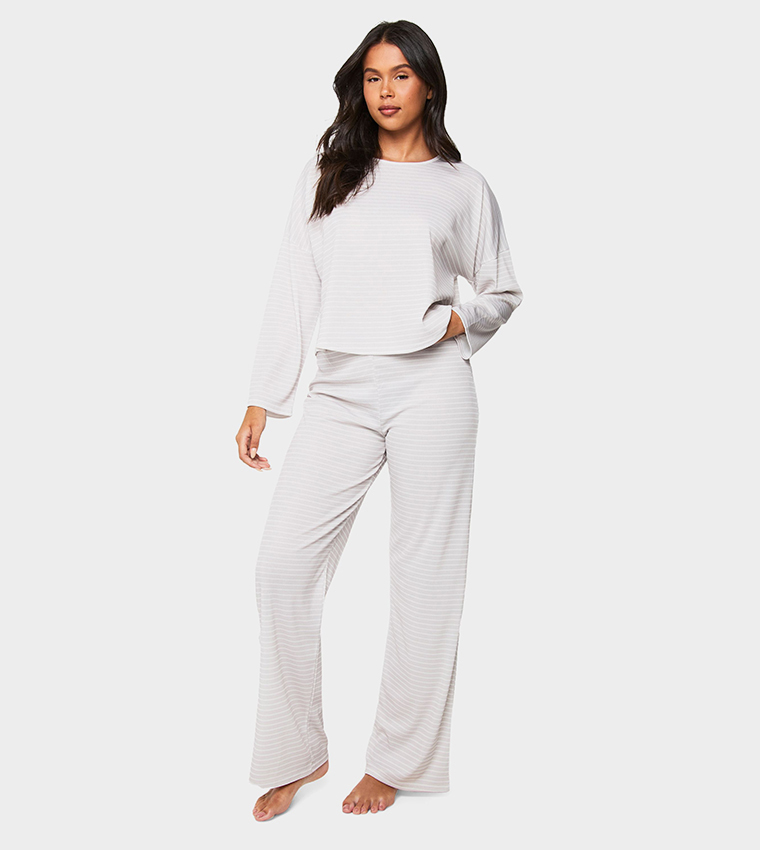 Striped Long Sleeves Pajama Set