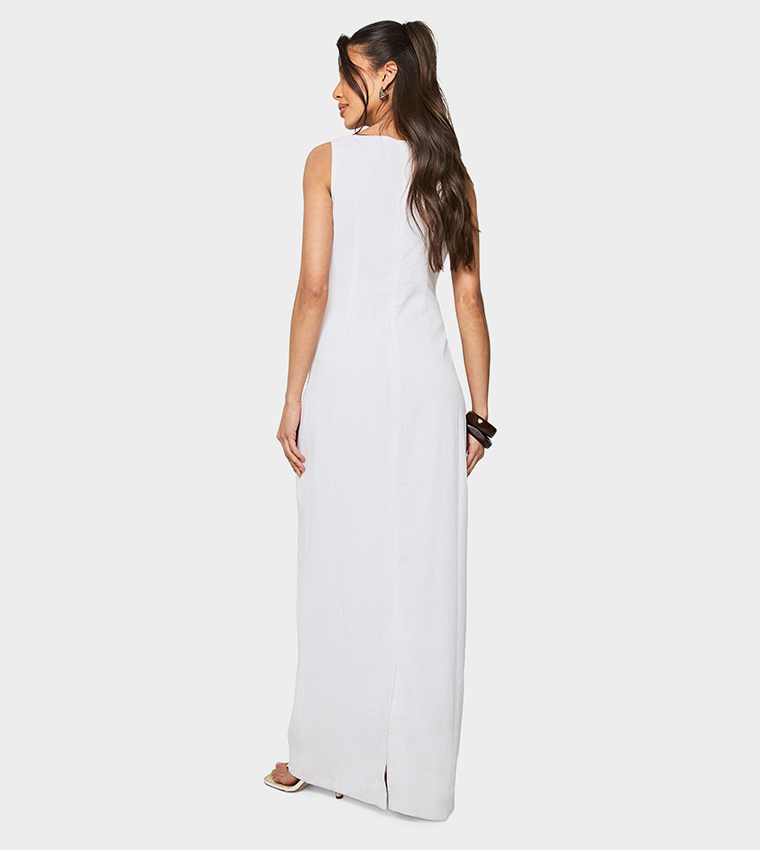 Solid Sleeveless Maxi Dress