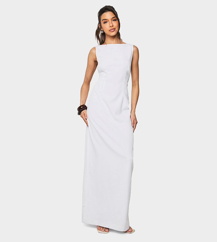 Solid Sleeveless Maxi Dress