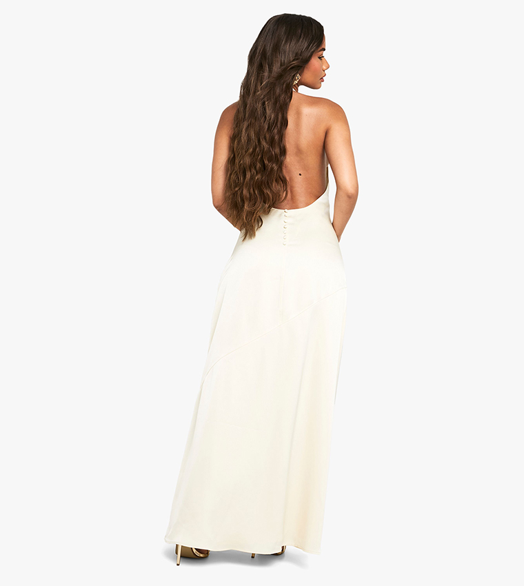 Satin Halterneck Maxi Dress