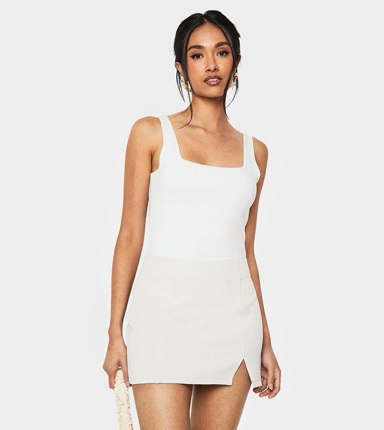 Split Front Mini Skirt
