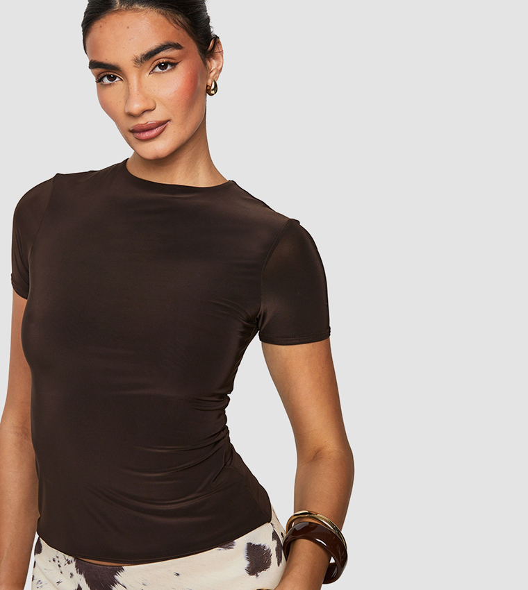 Double Layer Slinky Fitted Crop Top