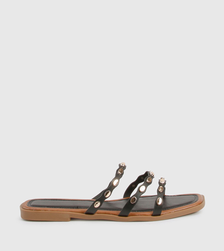 Studded Detail Flat Sandals