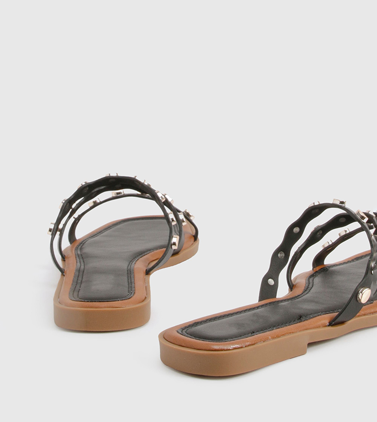 Studded Detail Flat Sandals