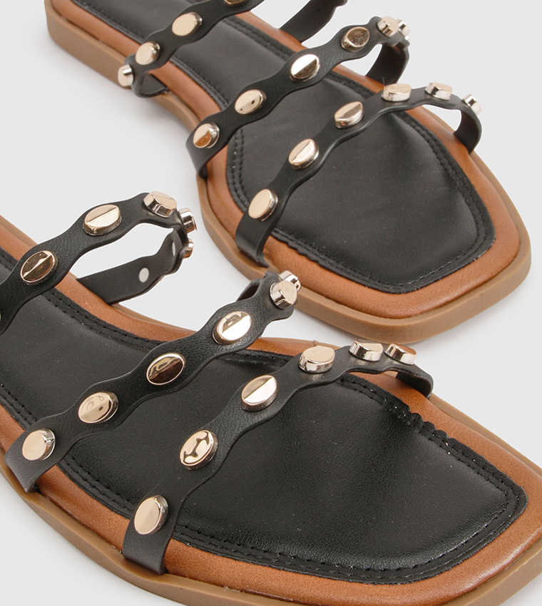Studded Detail Flat Sandals
