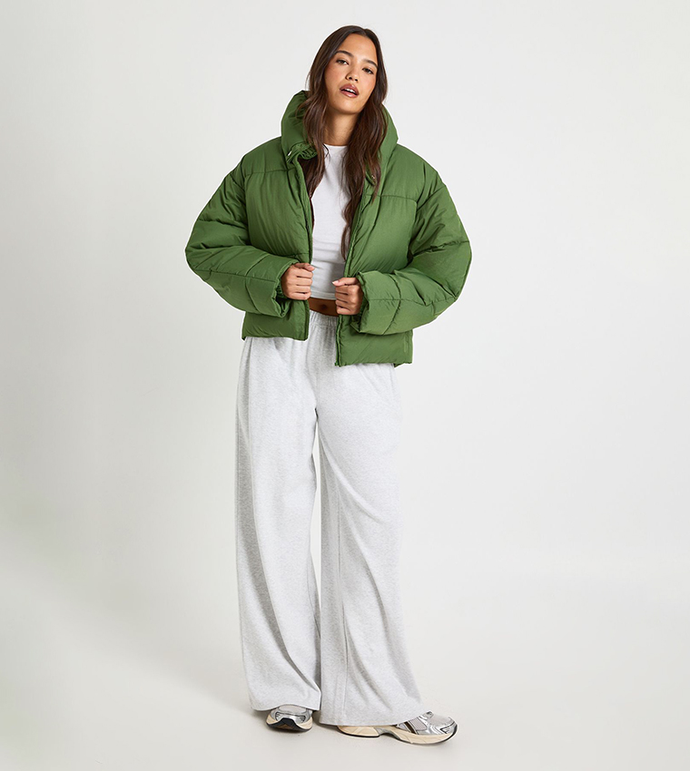 Funnel Neck Detail Puffer Jacket