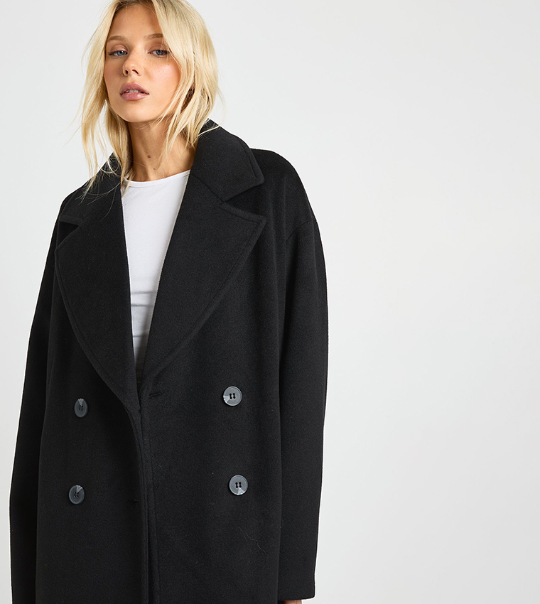 Double Breasted Wool Look Coat