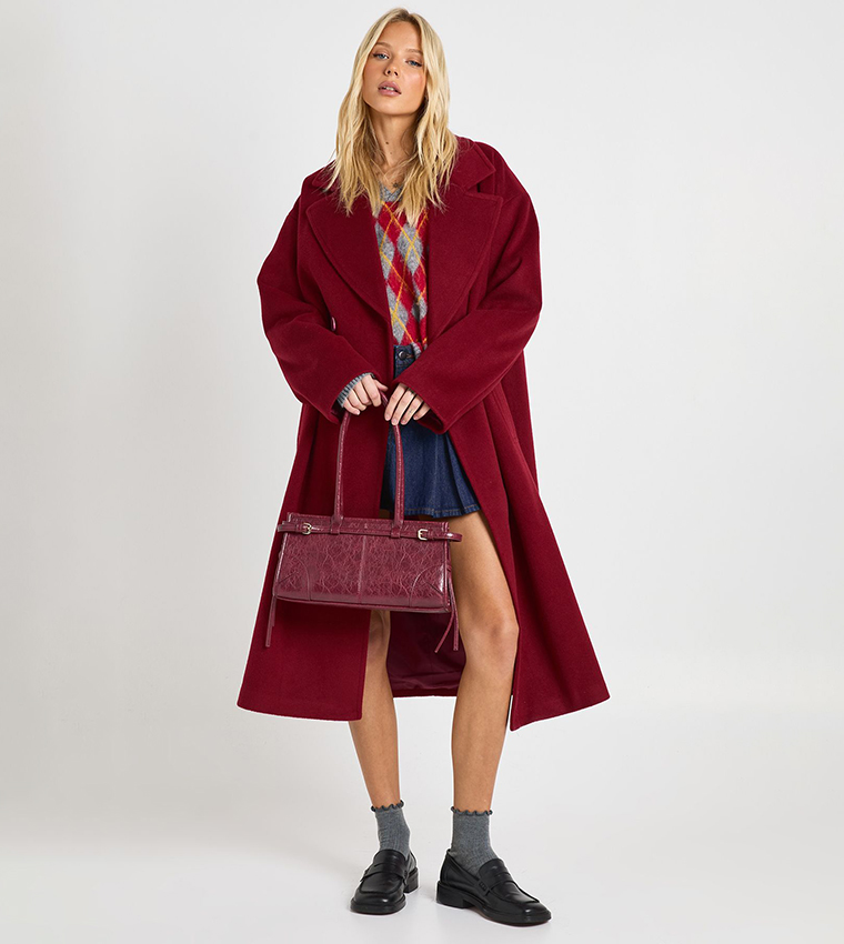Double Breasted Wool Look Coat