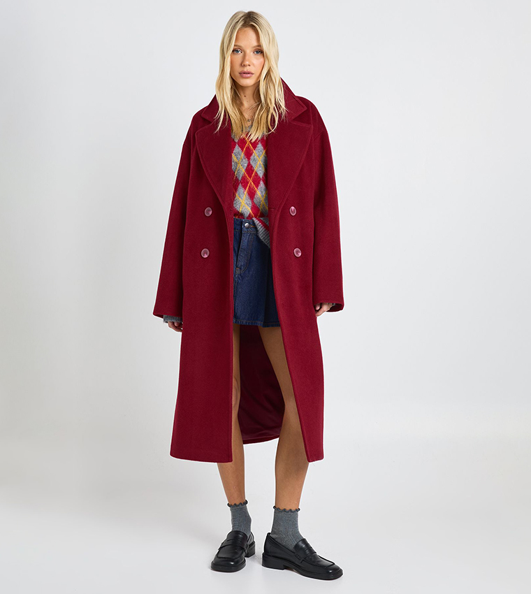 Double Breasted Wool Look Coat