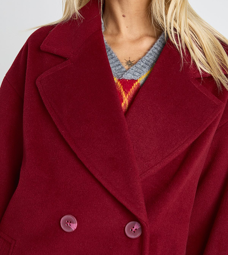 Double Breasted Wool Look Coat