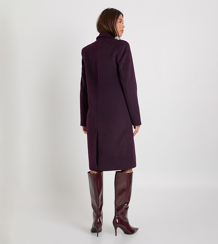 Double-Breasted Wool Look Coat