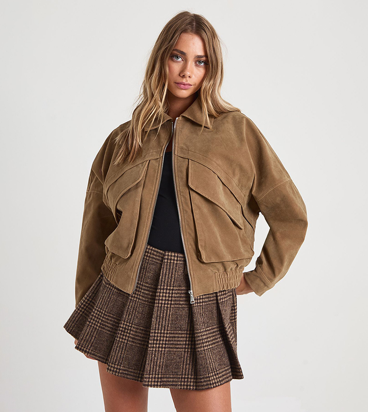 Faux Suede Oversized Jacket