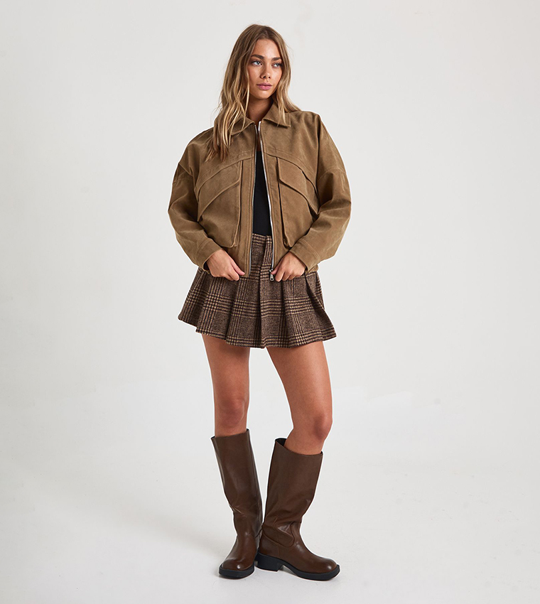 Faux Suede Oversized Jacket