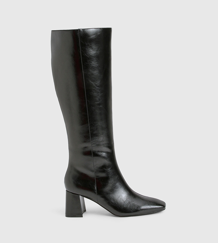 Block Heel Knee High Boots