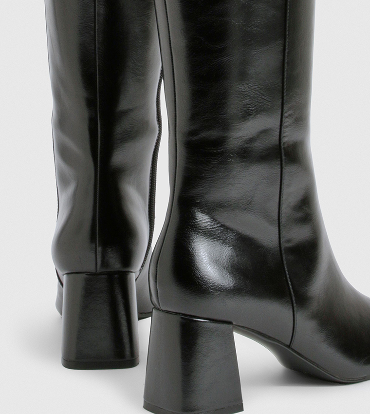 Block Heel Knee High Boots