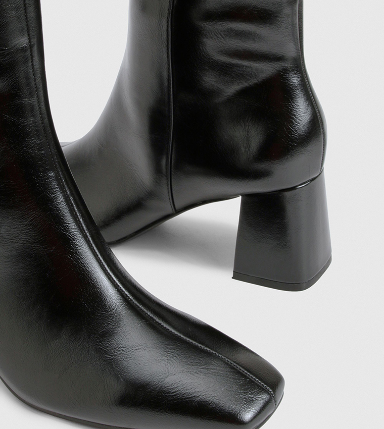 Block Heel Knee High Boots