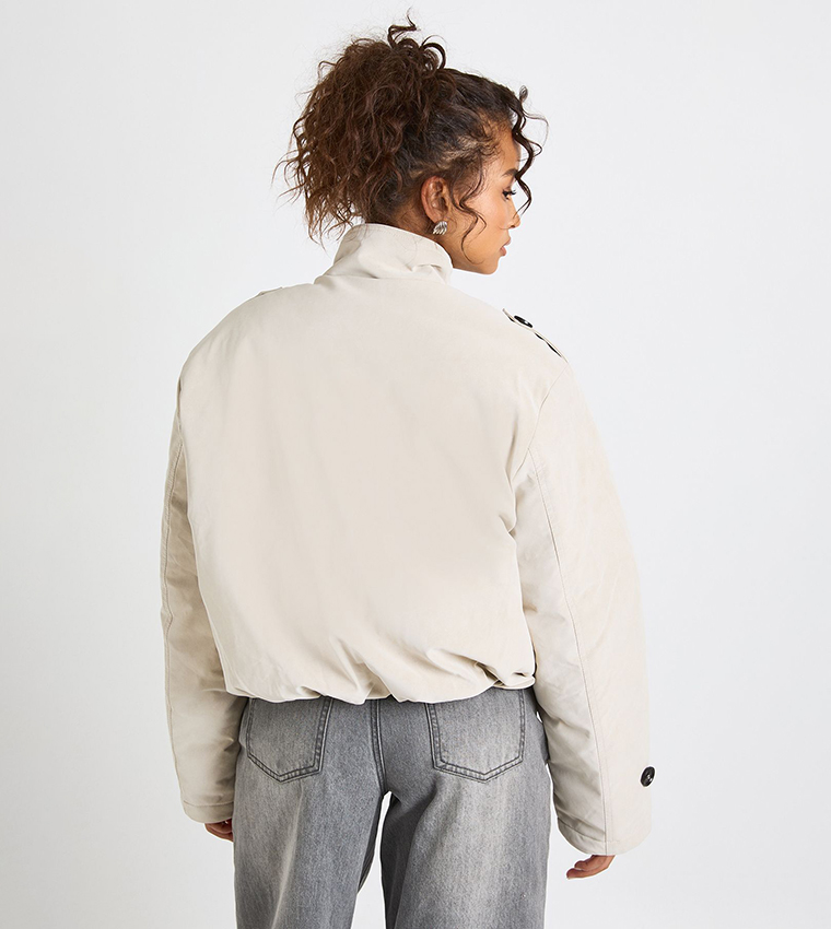 جاكيت ترنش بفر كم طويل