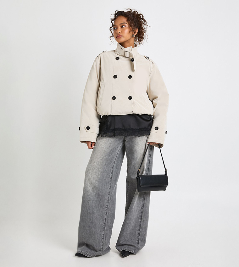 جاكيت ترنش بفر كم طويل