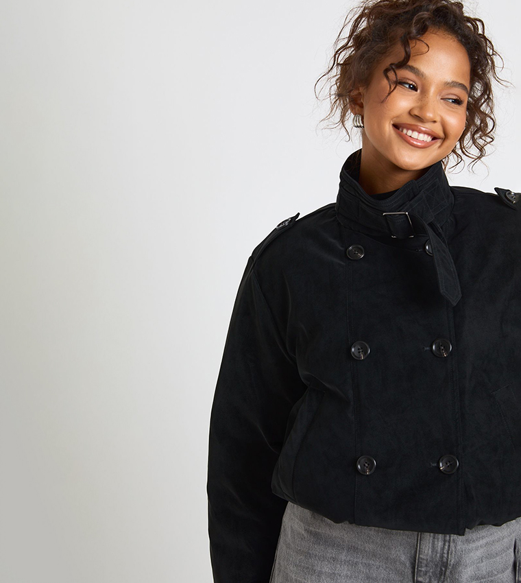 جاكيت ترنش بفر كم طويل