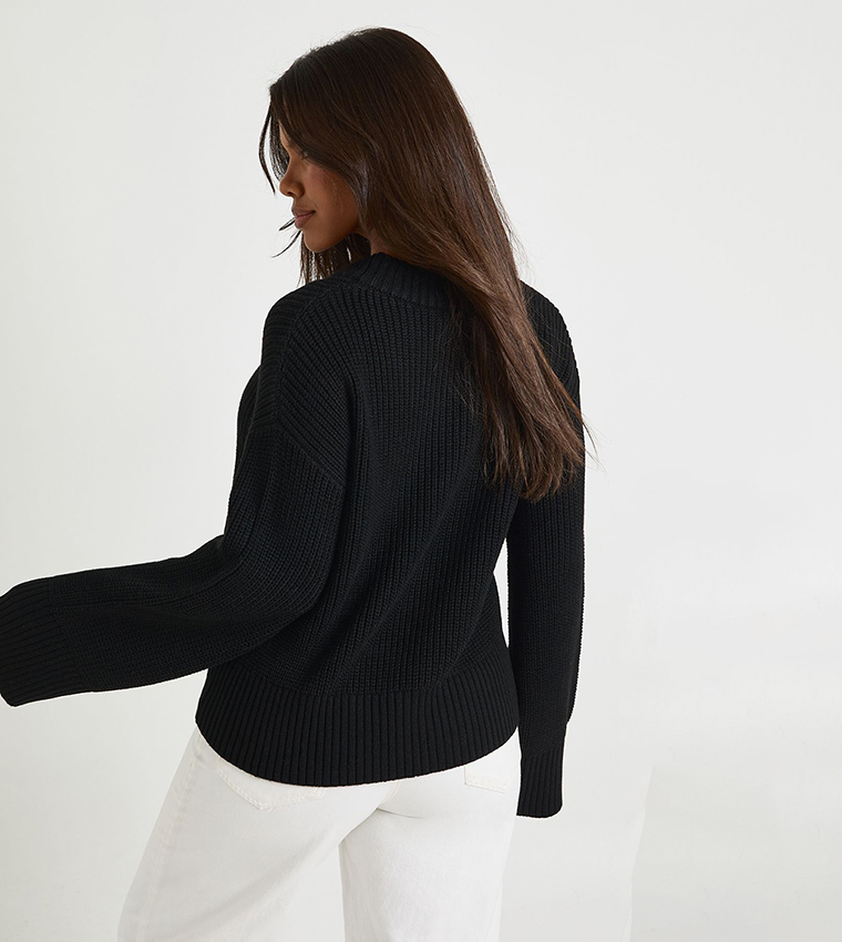 boohoo  V-neck Sweaters - Black V-neck Sweaters