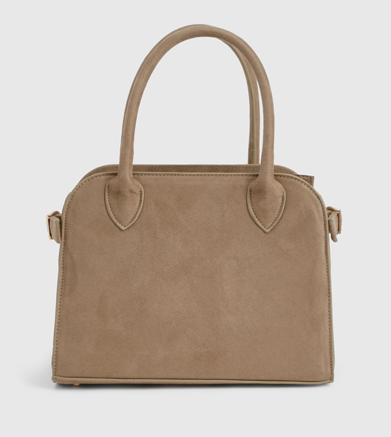 Faux Suede Bowling Handheld Bag