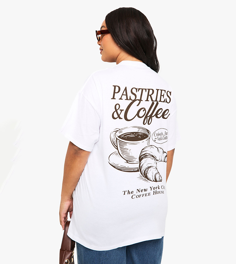 Curve Pastries and Coffee Oversized T-Shirt