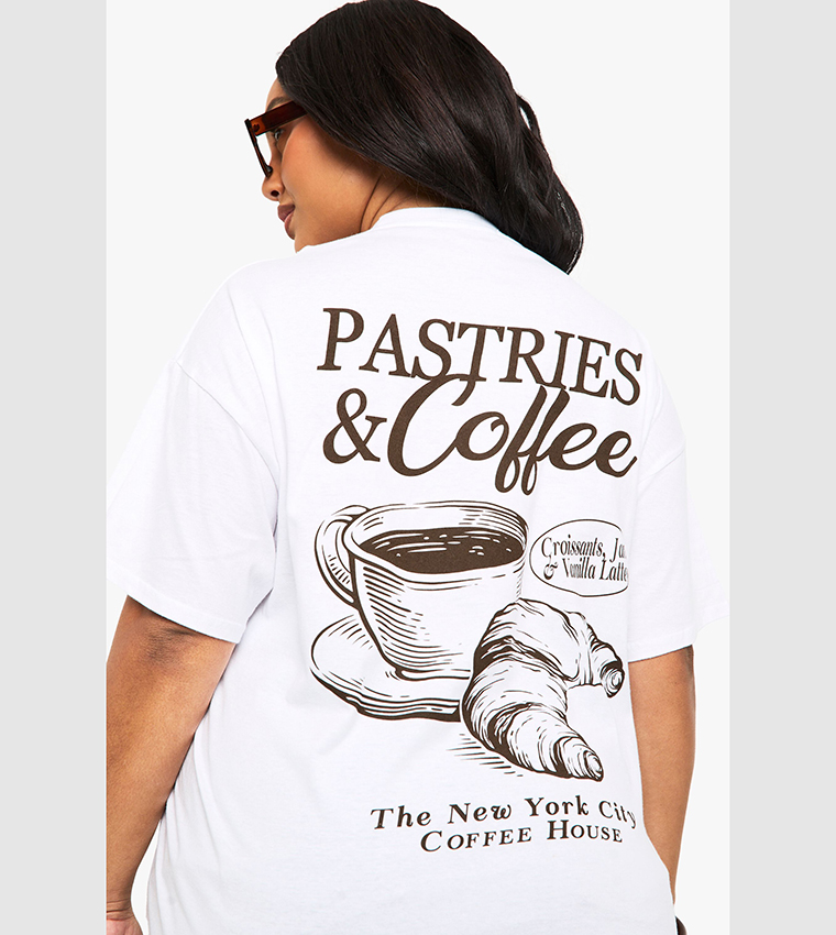 Curve Pastries and Coffee Oversized T-Shirt