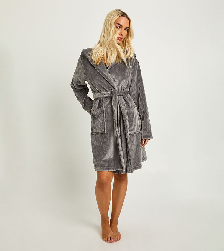 short grey dressing gown Landscape Grey Short Robe main image 1