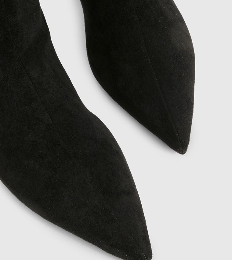 Mid Heel Stiletto Calf High Boots
