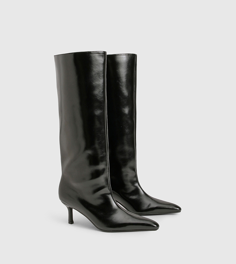 Stiletto Column Pointed Toe Knee High Boots