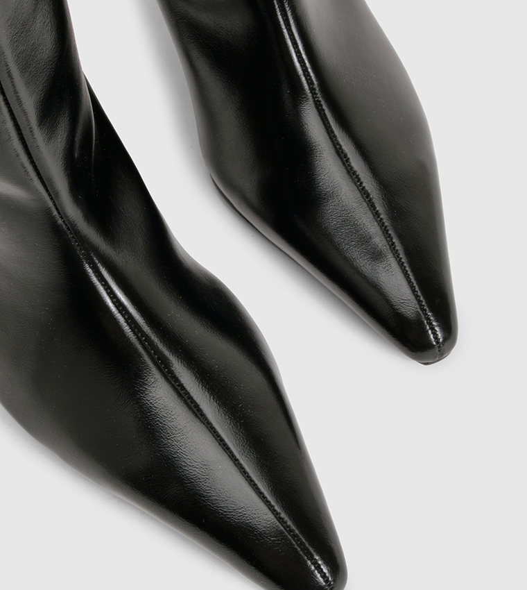 Stiletto Column Pointed Toe Knee High Boots