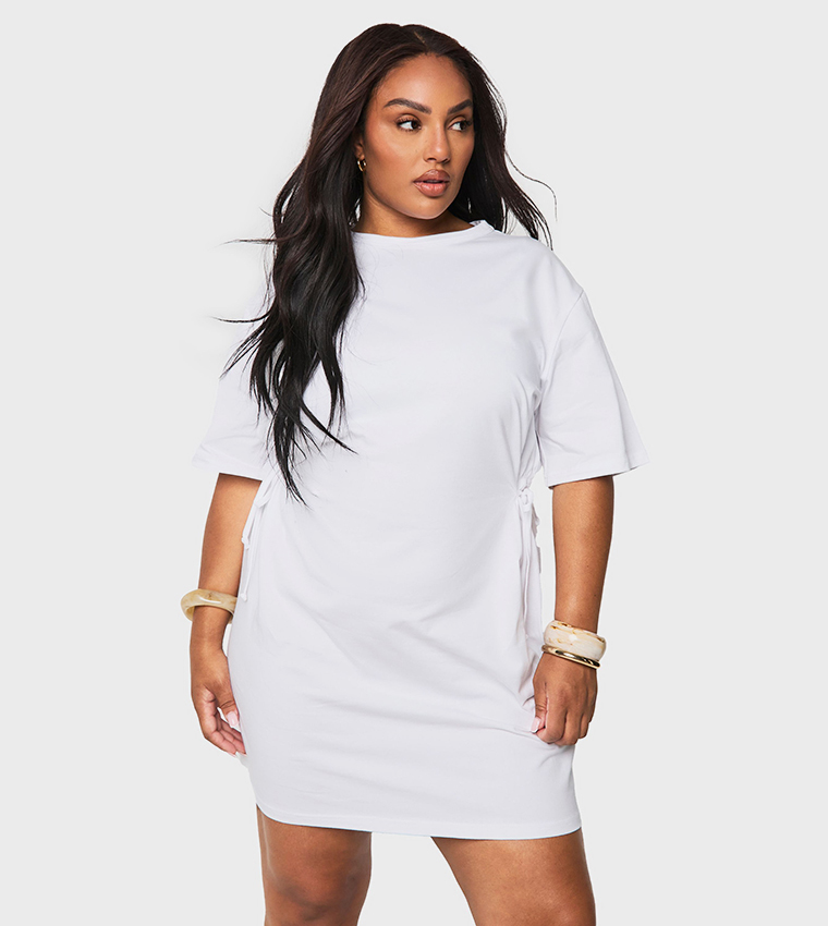 Curve Tie Side T-Shirt Dress