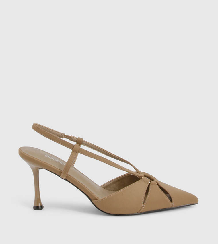 Cut Out Pointed Toe Slingback Pumps