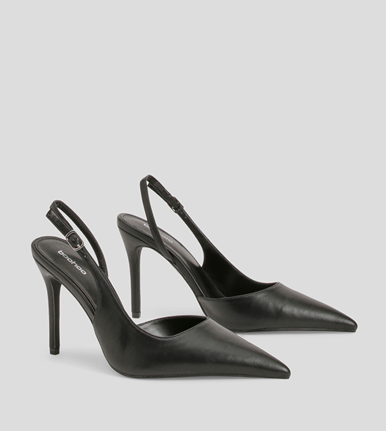 Wide Fit High Heeled Slingback Pumps