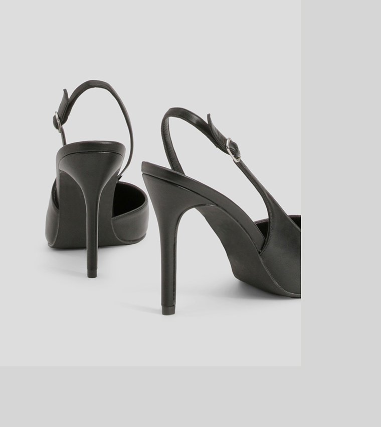 Wide Fit High Heeled Slingback Pumps