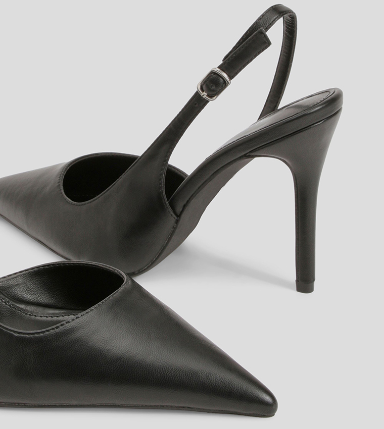 Wide Fit High Heeled Slingback Pumps
