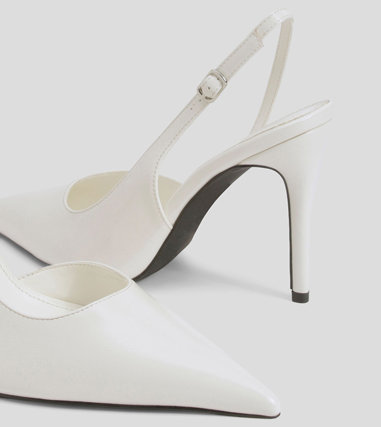Wide Fit High Heeled Slingback Pumps