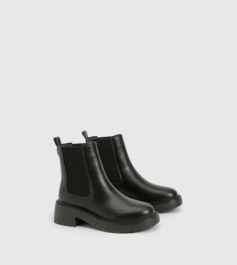 Chunky Elastic Panel Chelsea Boots