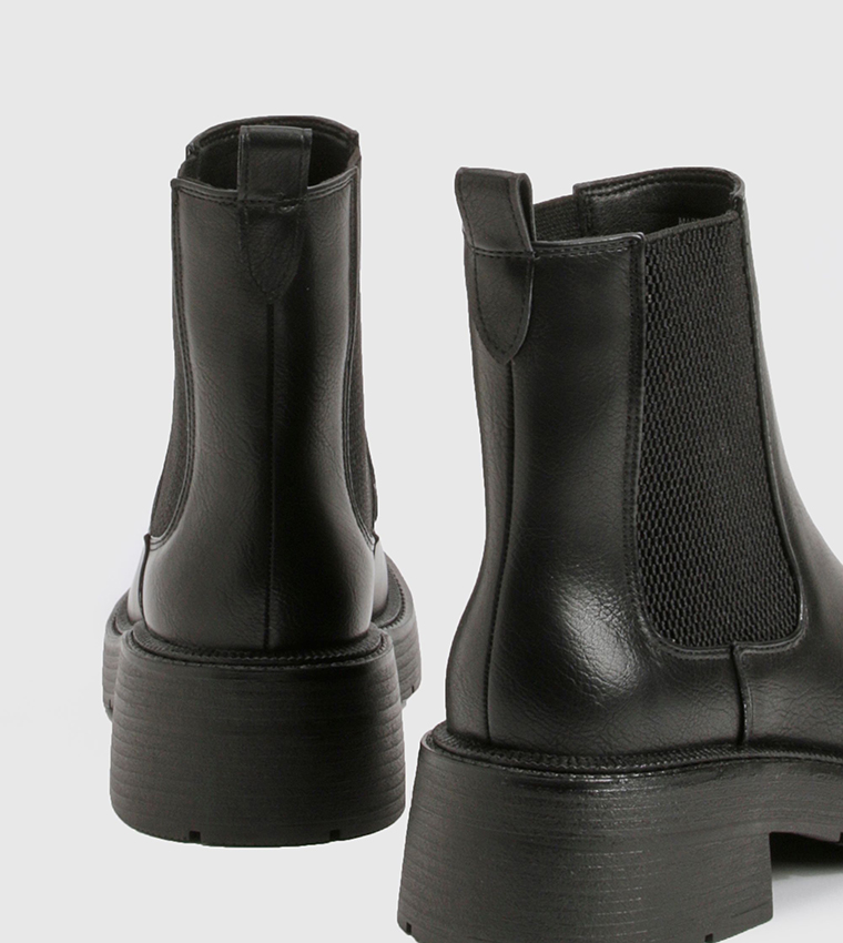 Chunky Elastic Panel Chelsea Boots