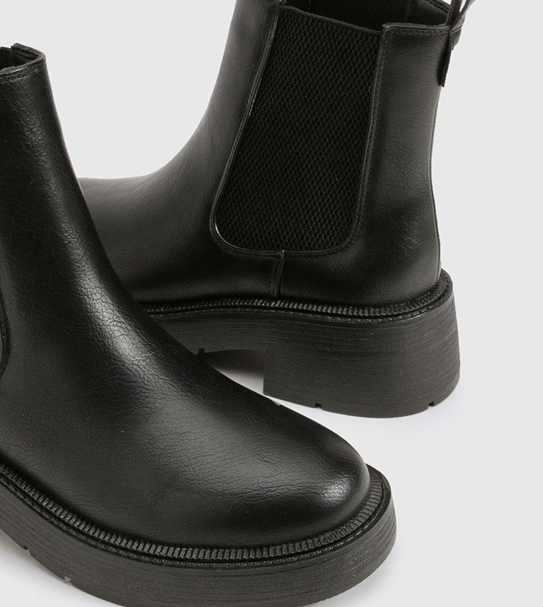 Chunky Elastic Panel Chelsea Boots