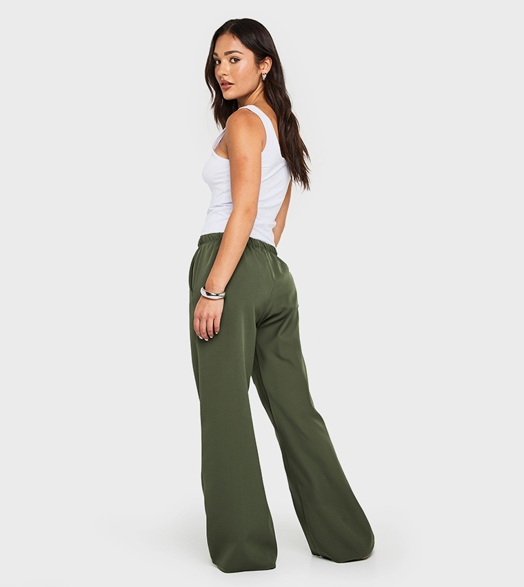 Petite Drawstring Waist Straight Fit Trousers