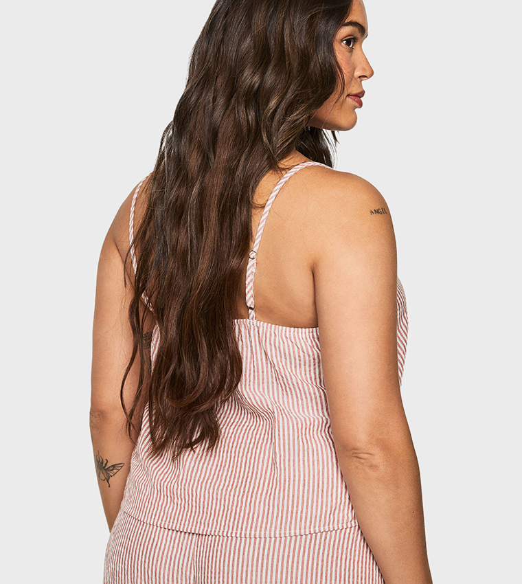 Curve Woven Striped Top
