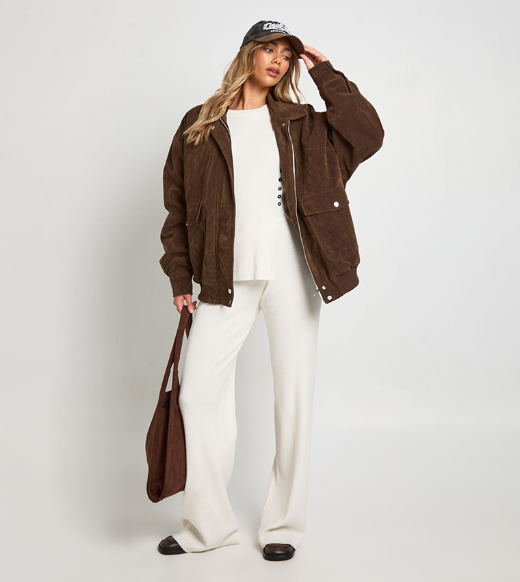 Tall Textured Crew Neck Sweater and Straight Leg Pants Co-Ord Set