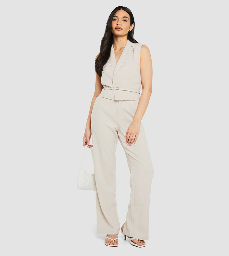 Belted Shoulder Pad Vest Top