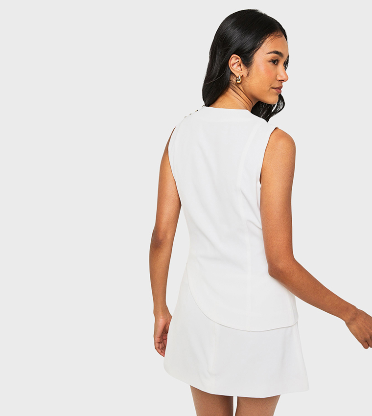 Solid Tailored Mini Skirt