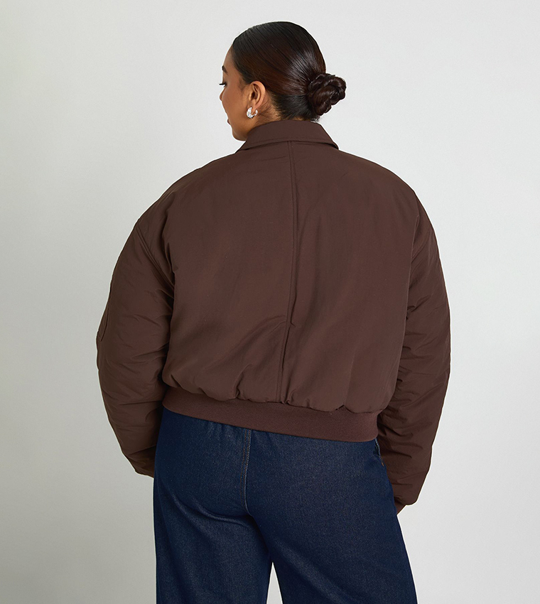 جاكيت بومبر مبطن كم طويل للمقاسات الكبيرة