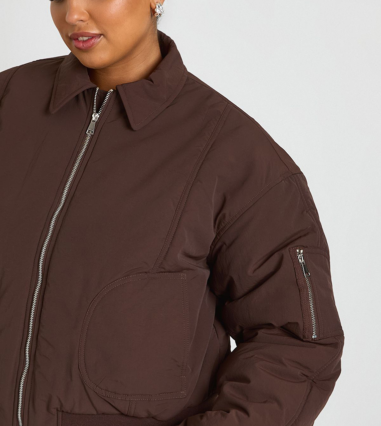 جاكيت بومبر مبطن كم طويل للمقاسات الكبيرة