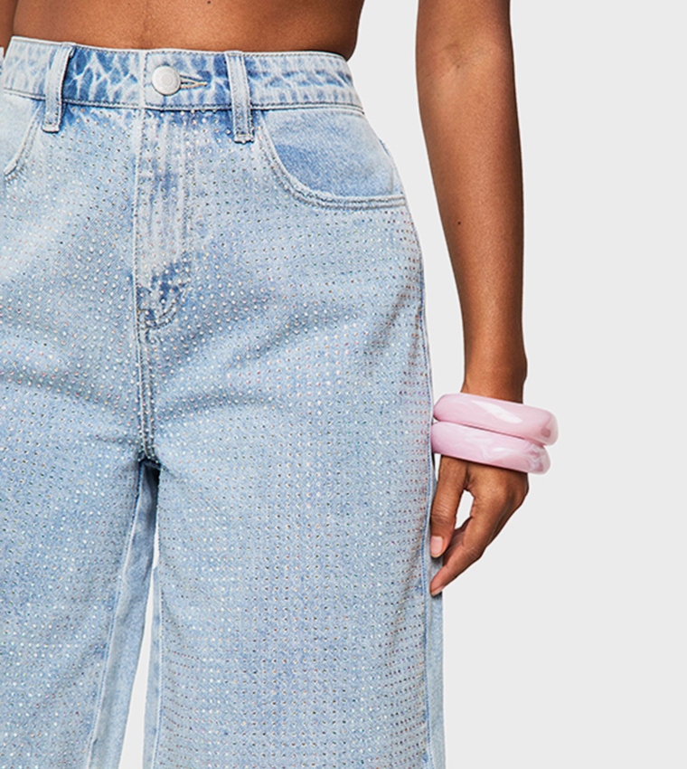 Embellished Denim Jorts